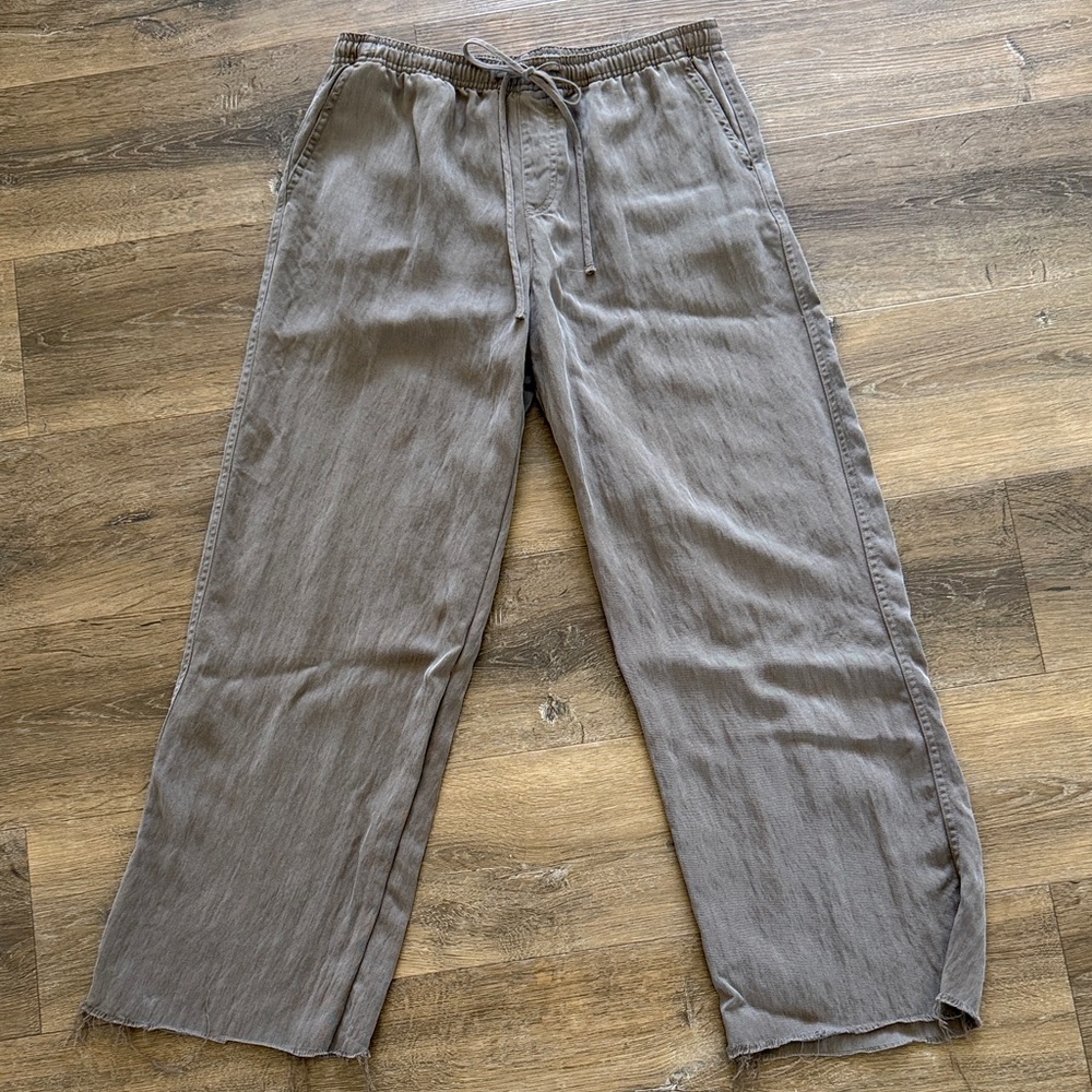 Zara Olive Gray Relaxed Drawstring pants